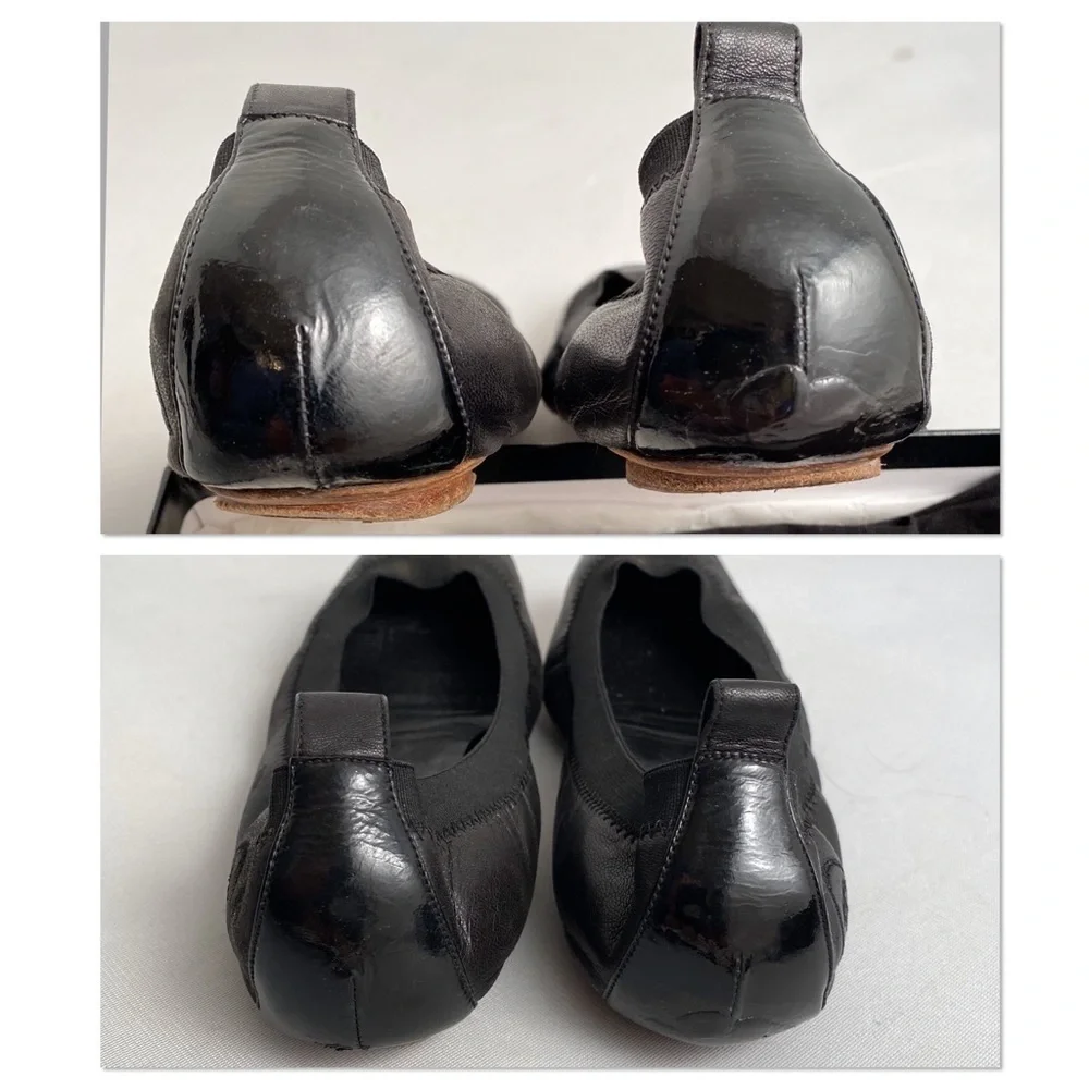 Chanel black classic elastic ballet flats 7